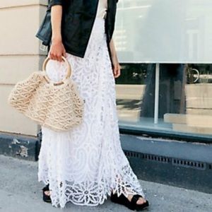 Free People Stevies Crochet Lace Maxi Skirt